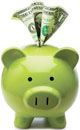 green piggy bank