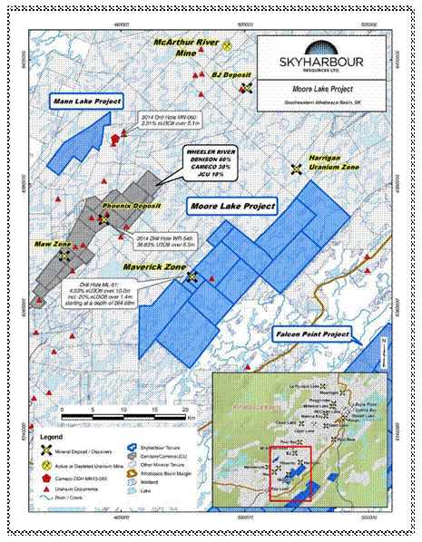 Moore Uranium Project Claims Map